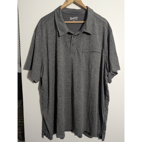 Duluth Moisture Wicking Performance Polo 3XL Mens Gray Zipper Front Pocket - Picture 1 of 5